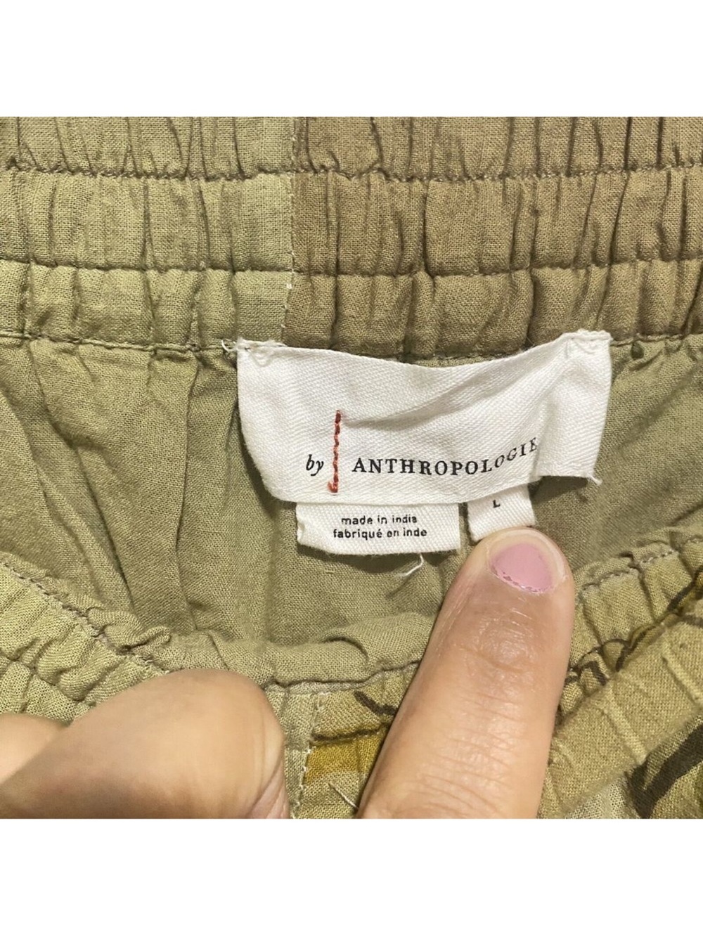 Anthropology Gypsy Palazzo Pants Elastic Cuff Leggings Comfort Pants Large Quilt - Picture 3 of 6